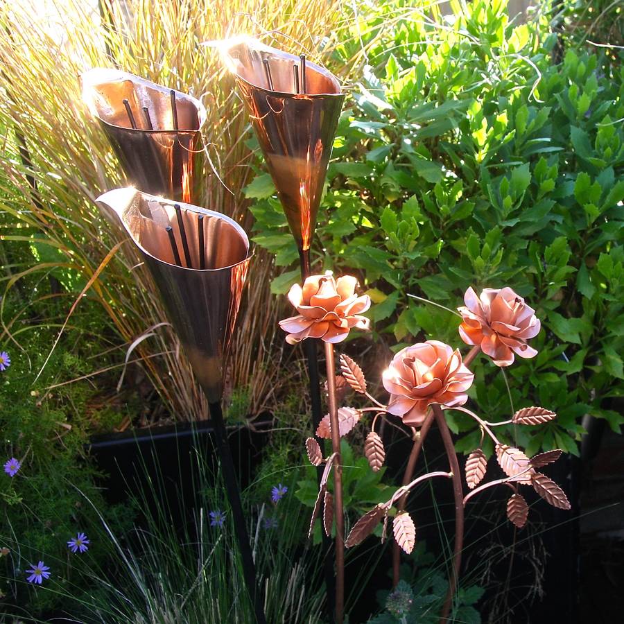 Copper Cala Lily Sculpture