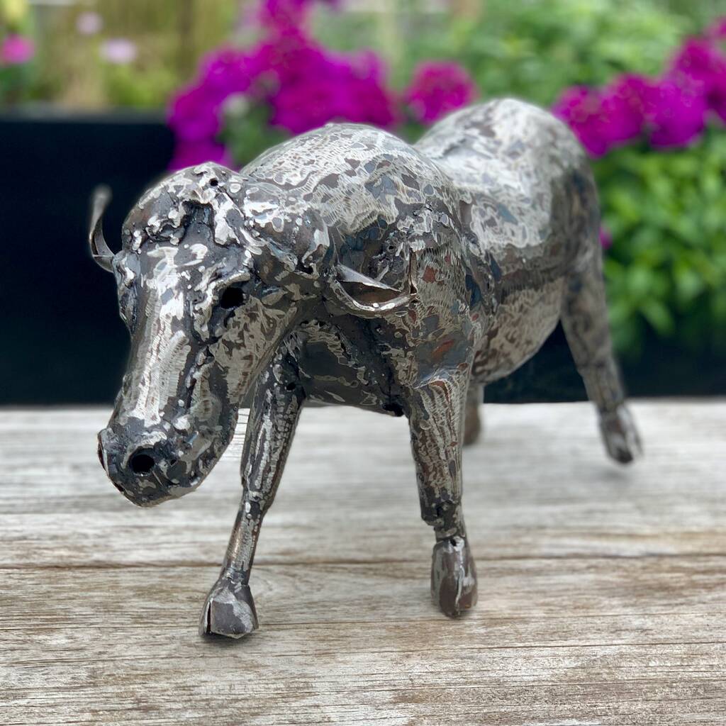Recycled Metal Buffalo Sculpture