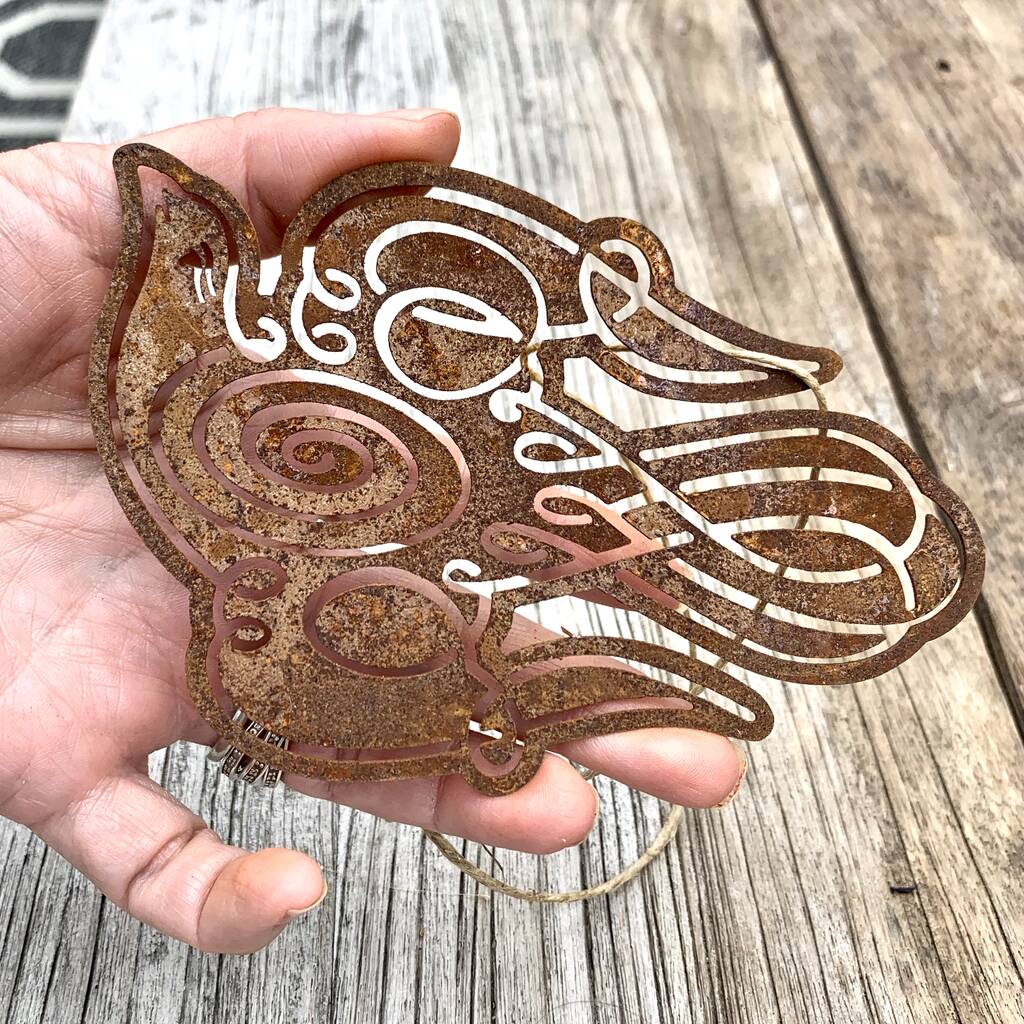 Rusted Bird Hanging Decoration