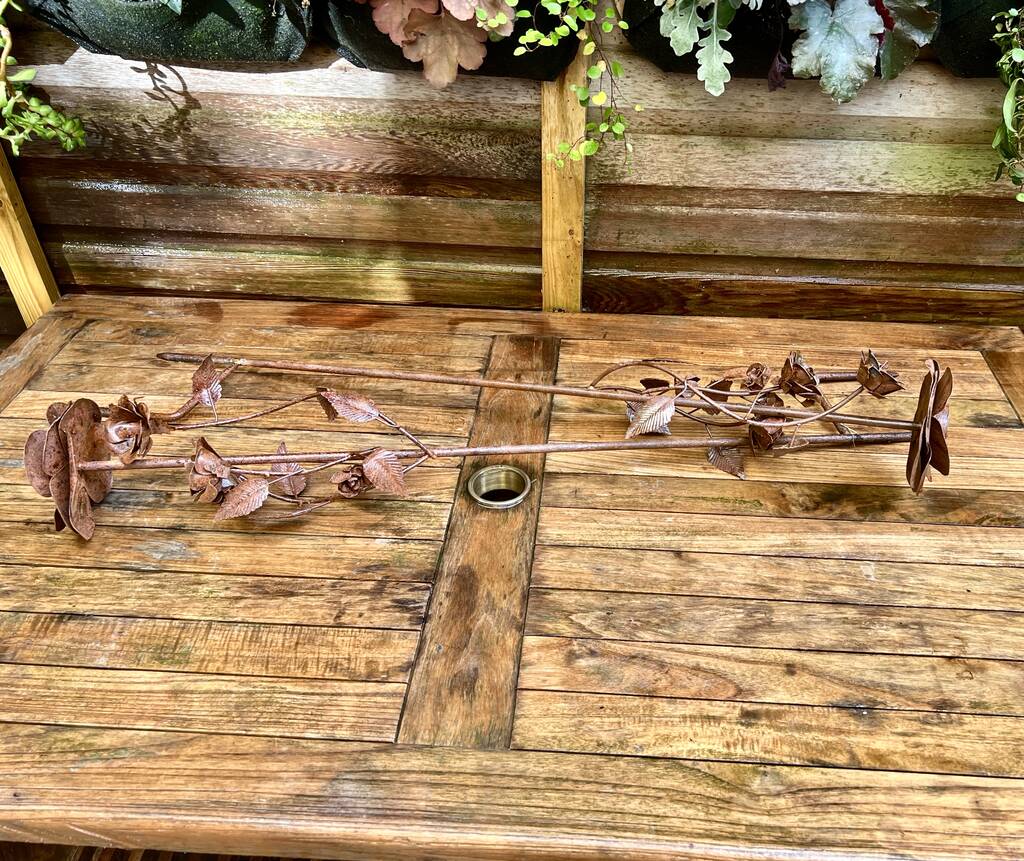 Rusty Floral Candle Holder Set/Two