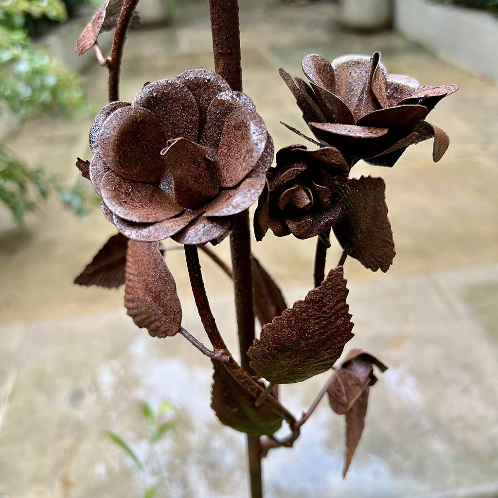 Rusty Floral Candle Holder Set/Two