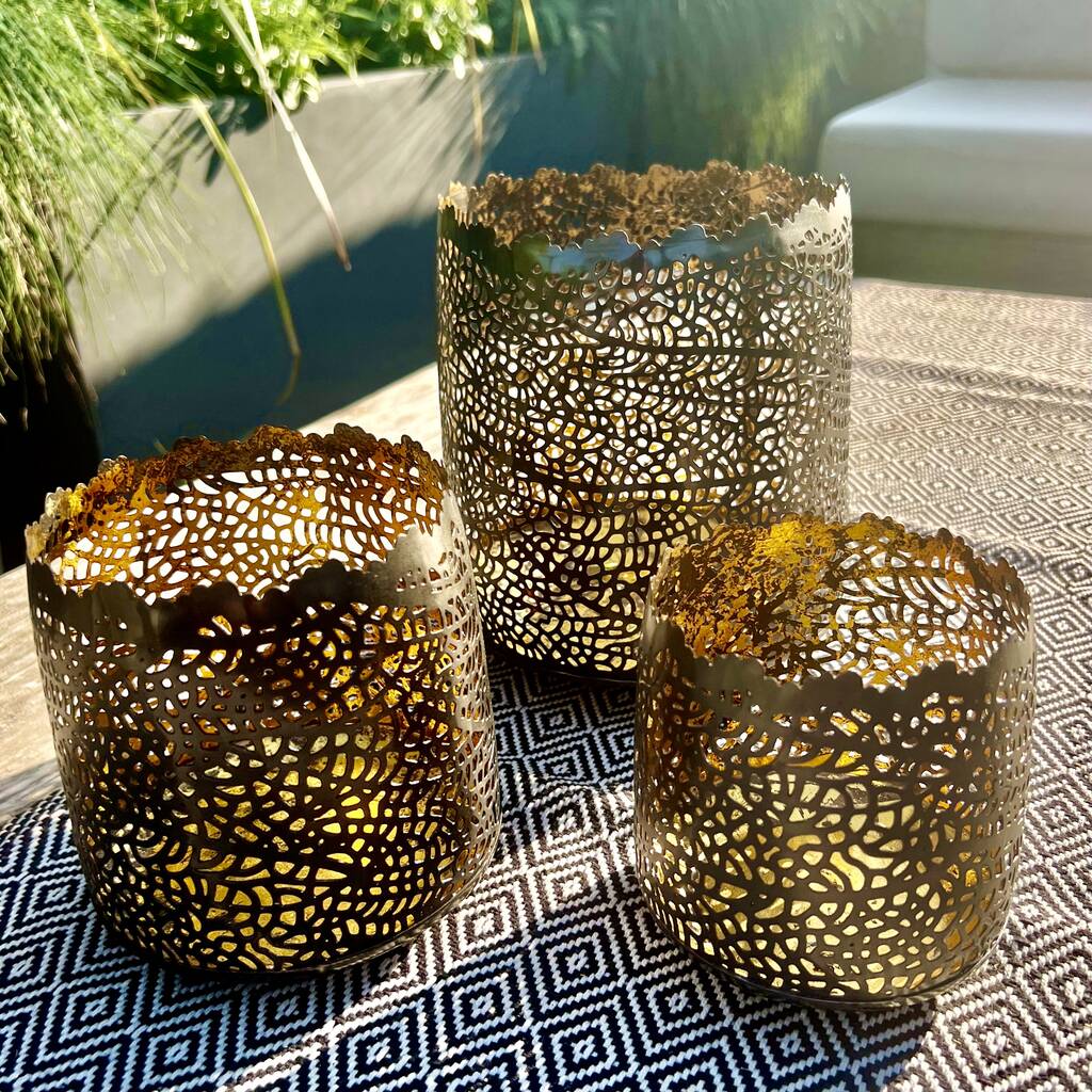 Set Of Three Medina Candle Votives