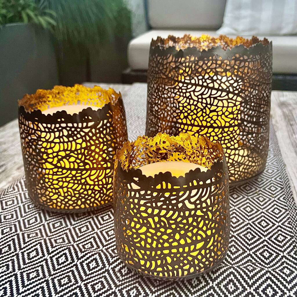 Set Of Three Medina Candle Votives