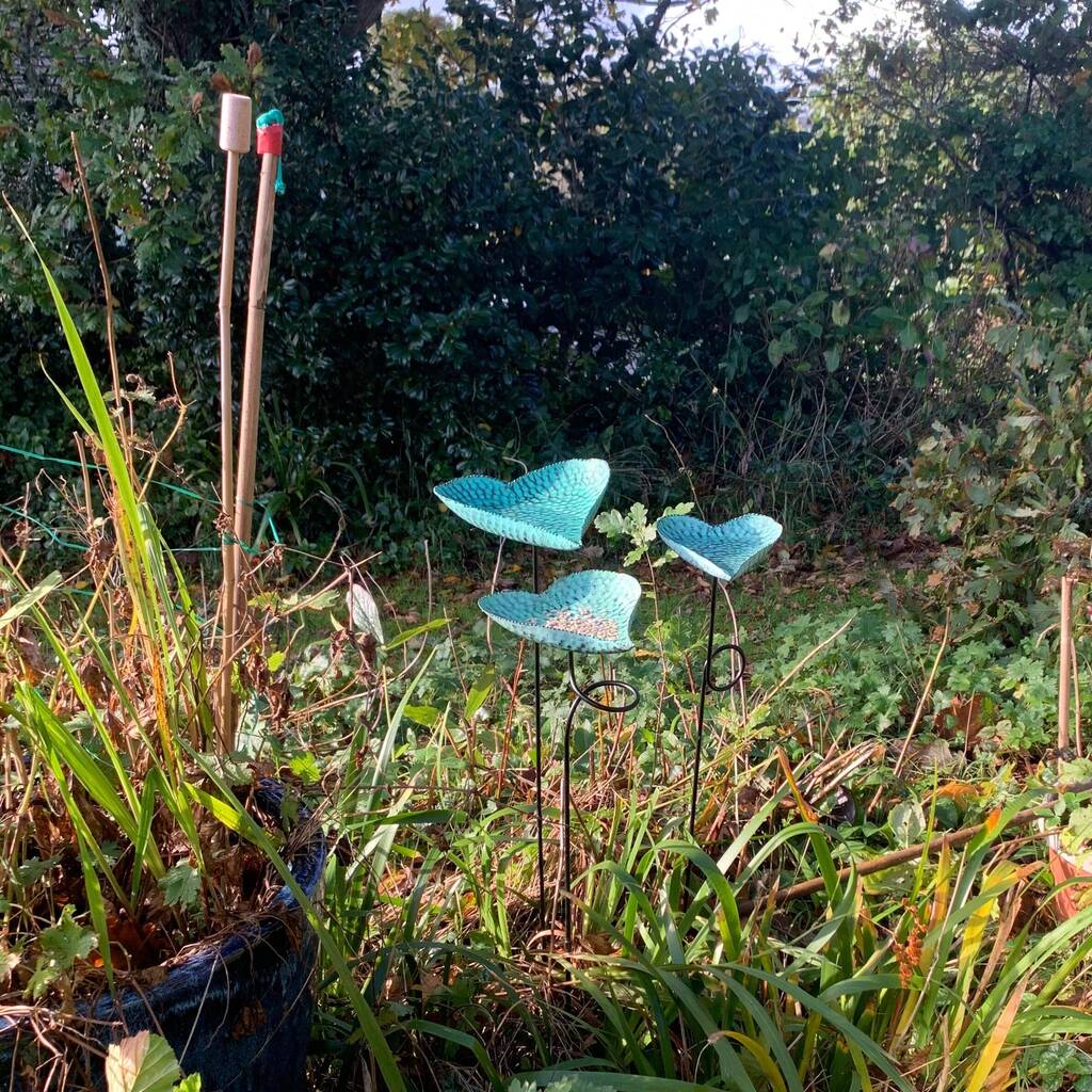 Set of 3 Verdigris Leaf Sculptures