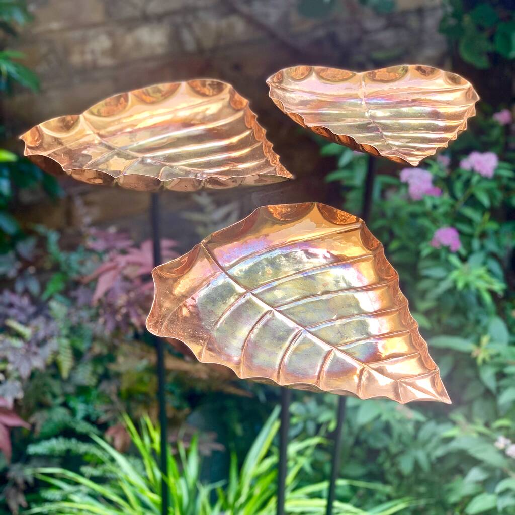 Set/3 Leaf Birdbath Stakes