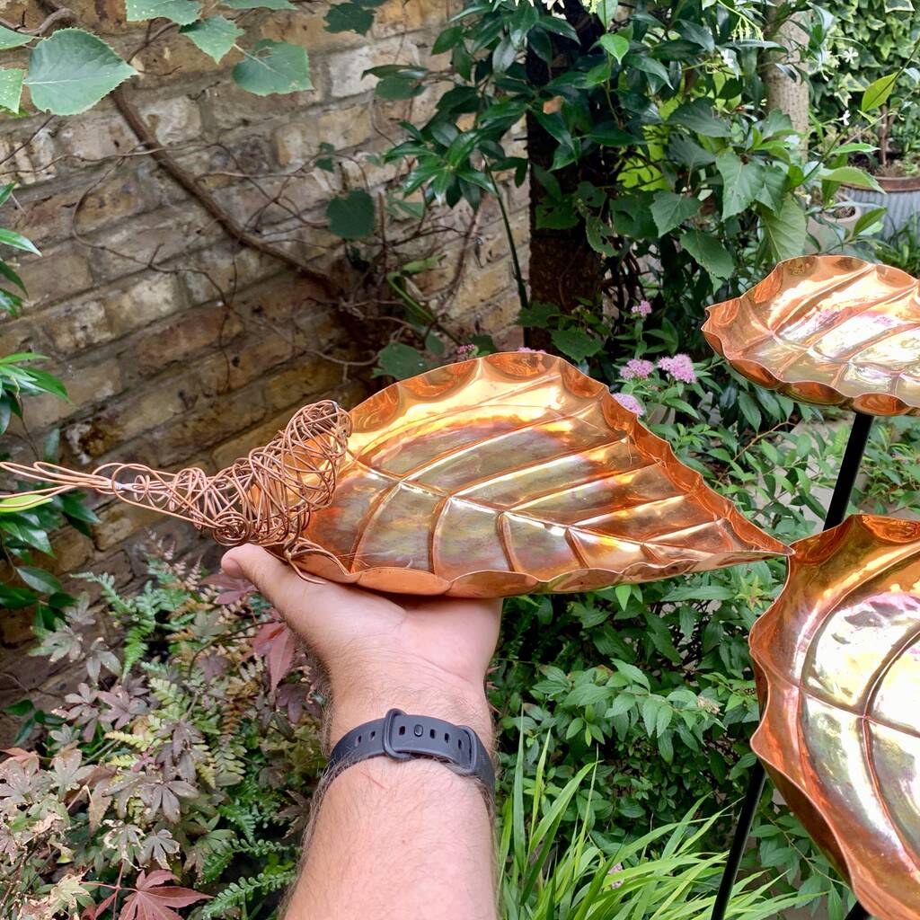 Set/3 Leaf Birdbath Stakes