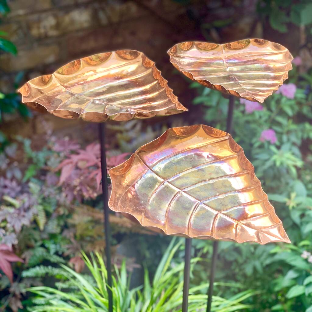 Set/3 Leaf Birdbath Stakes