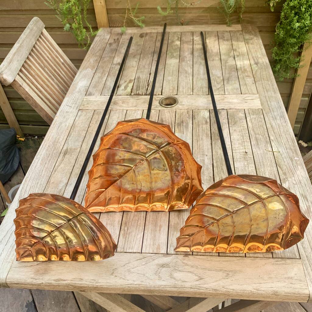 Set/3 Leaf Birdbath Stakes