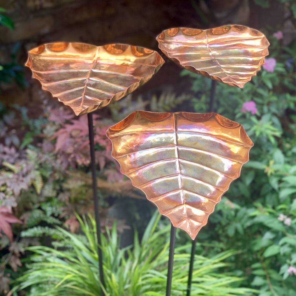 Set/3 Leaf Birdbath Stakes
