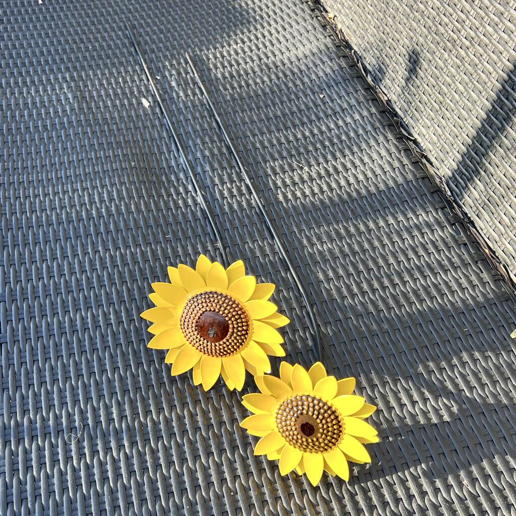 Two Sunflower Garden Sculptures