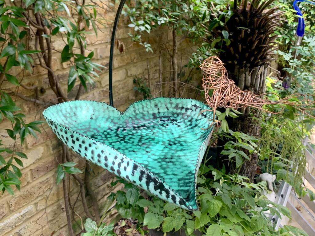 Verdigris Hanging Birdbath