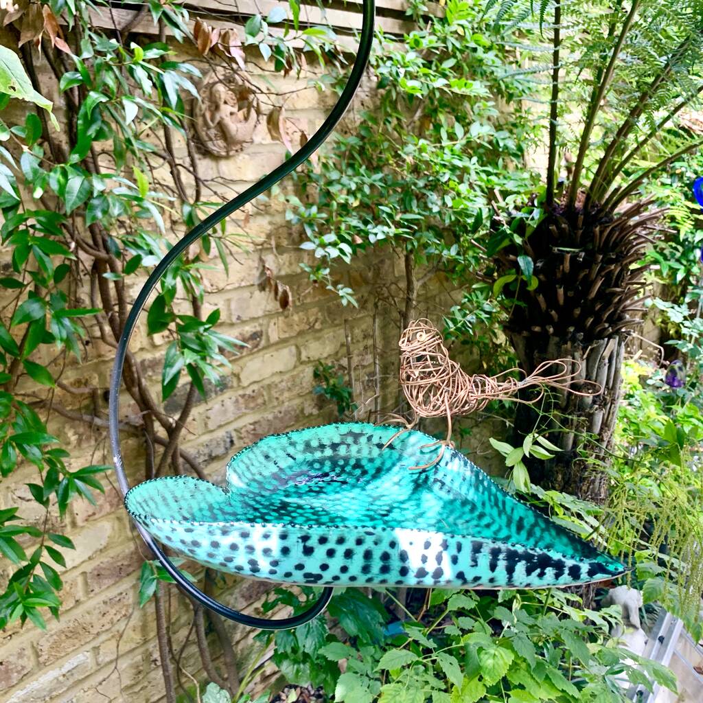 Verdigris Hanging Birdbath