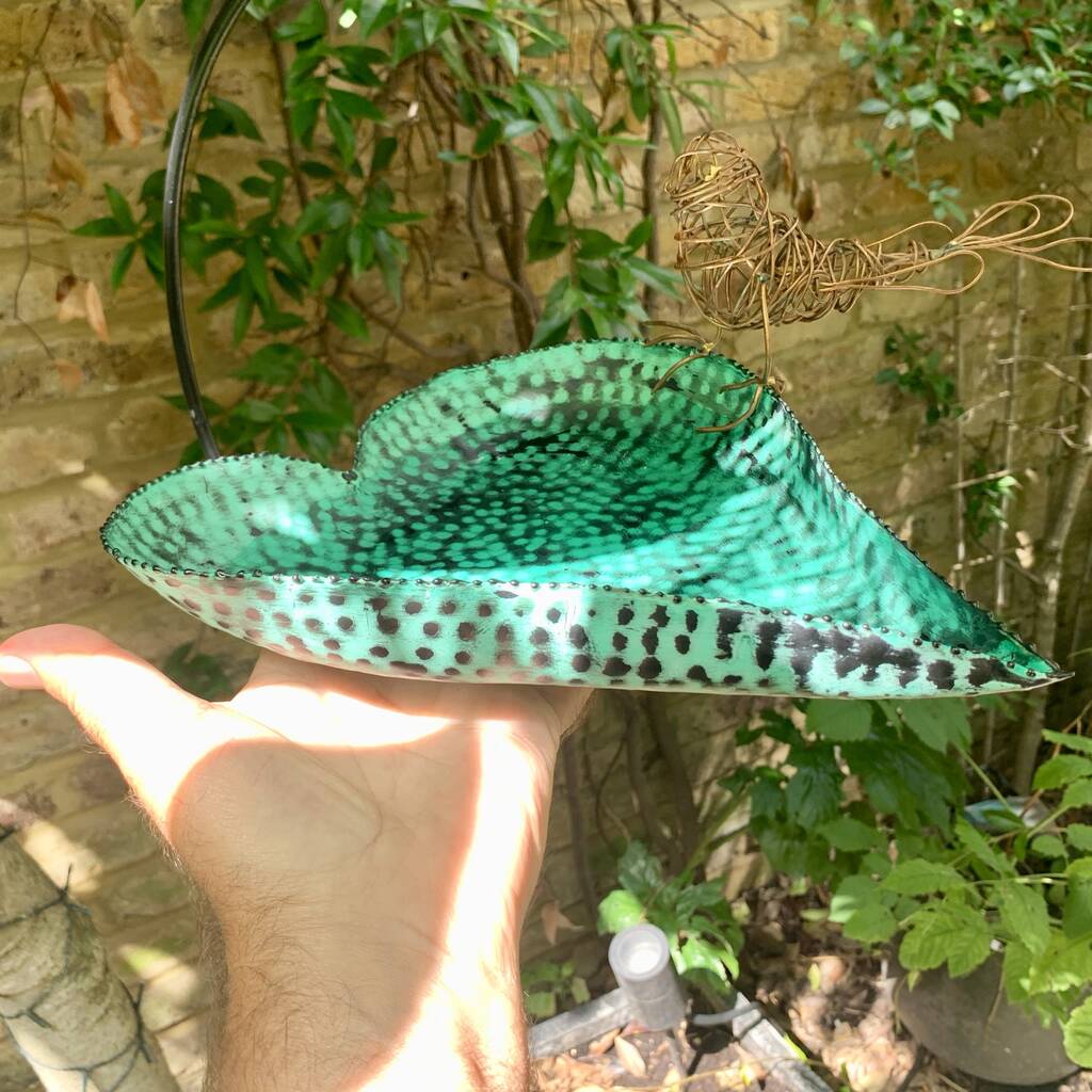 Verdigris Hanging Birdbath