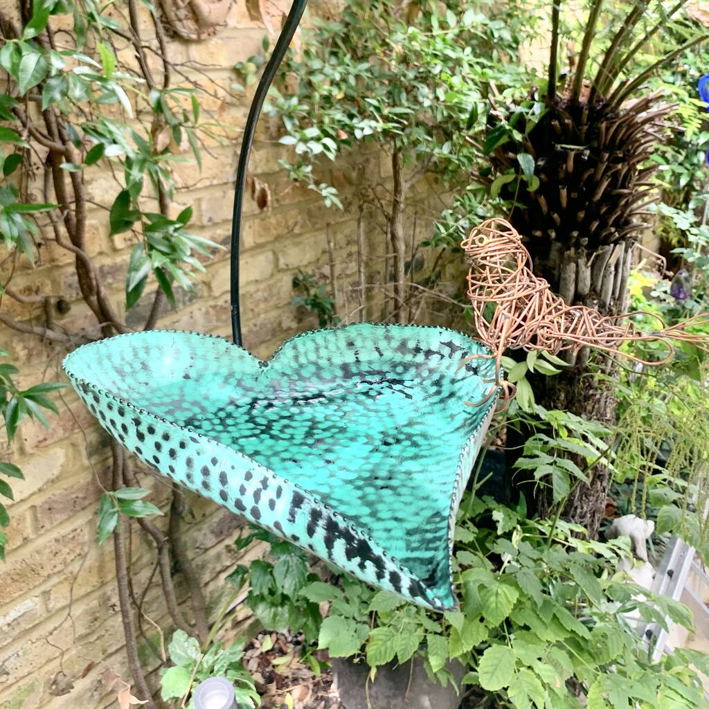 Verdigris Hanging Birdbath