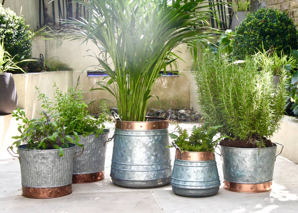 Zinc And Copper Patio Planter