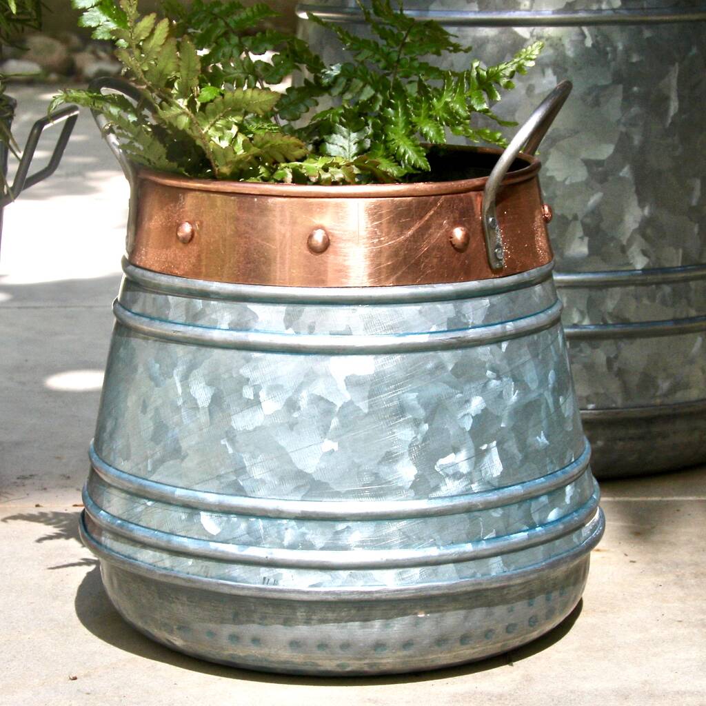 Zinc And Copper Patio Planter