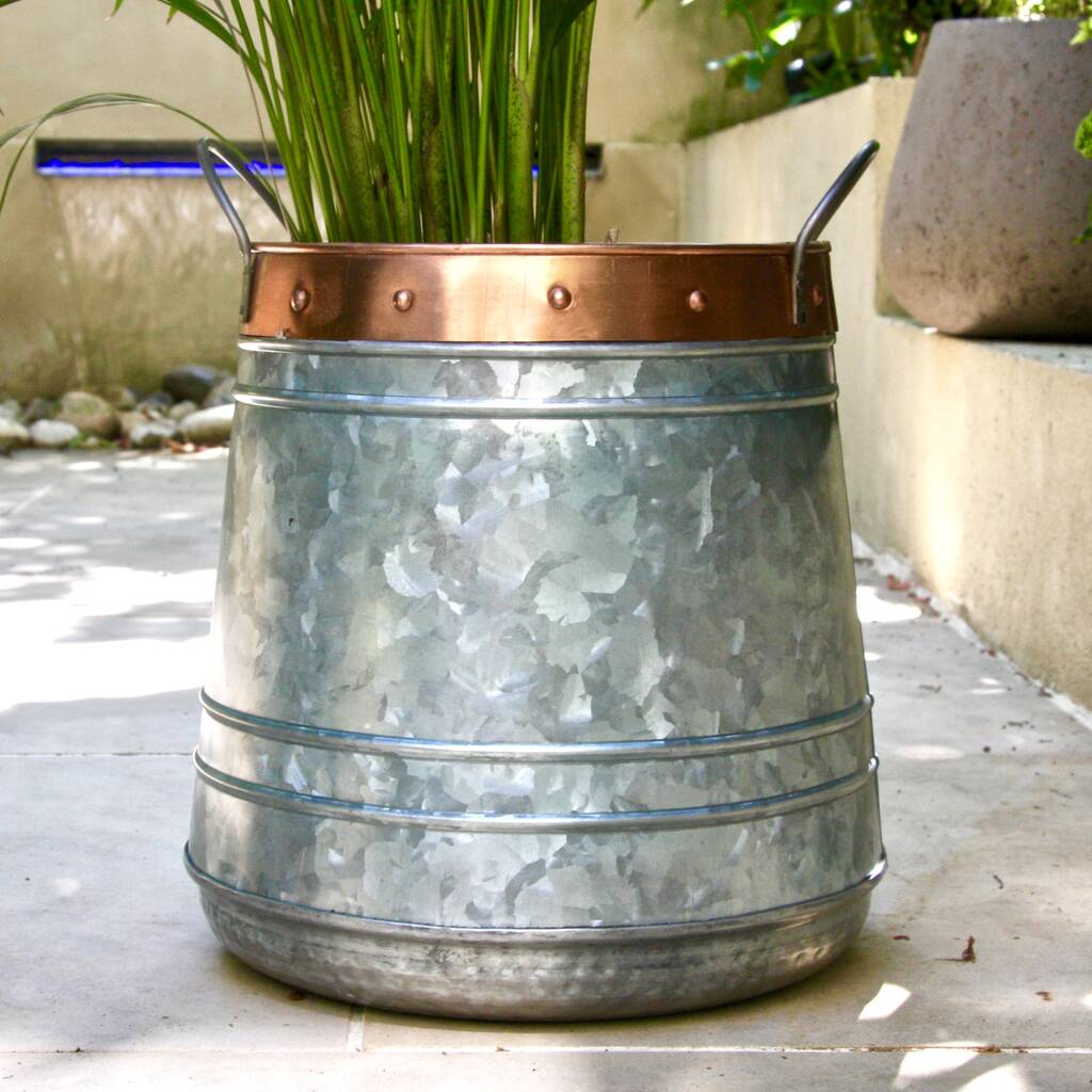 Zinc And Copper Patio Planter