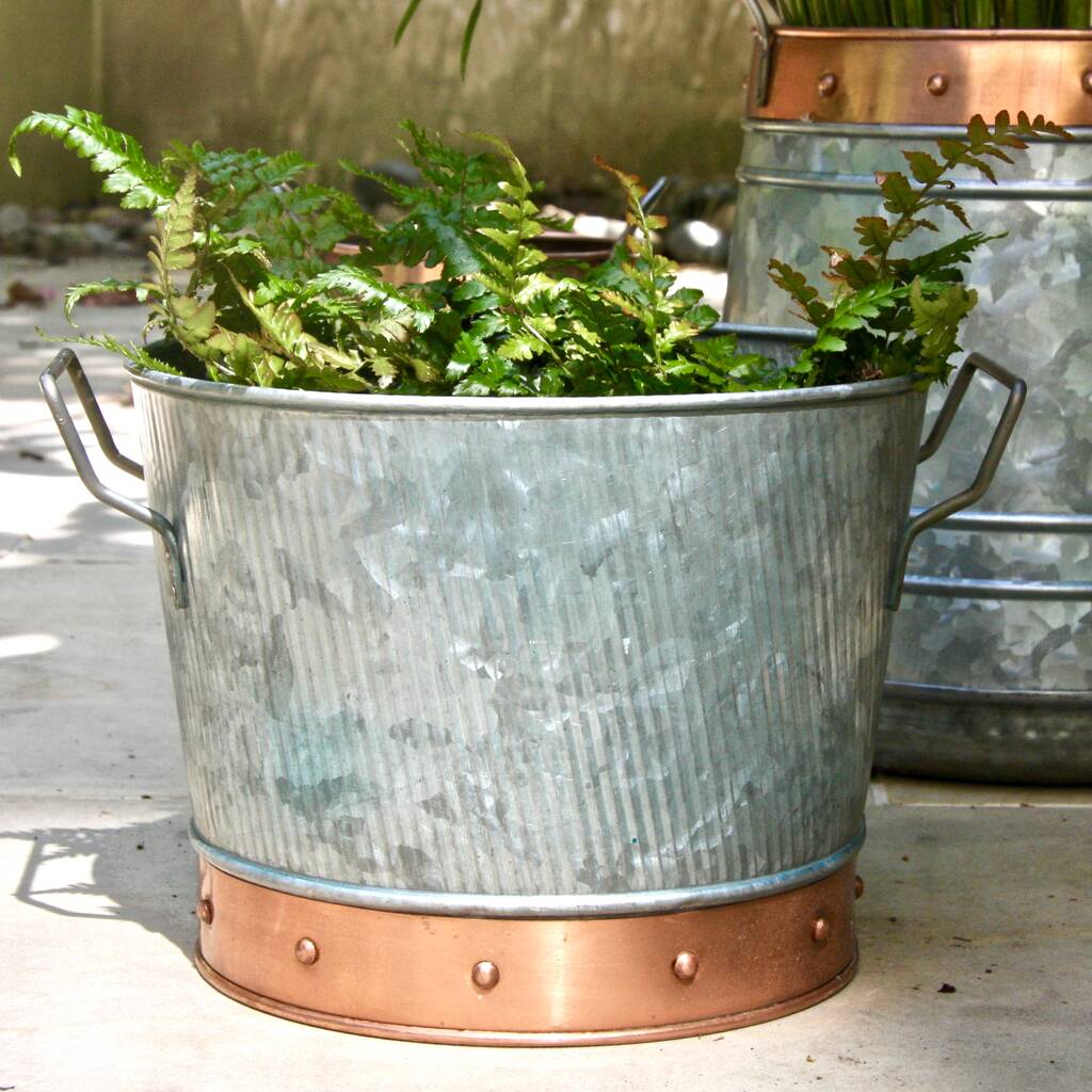 Zinc And Copper Patio Planter