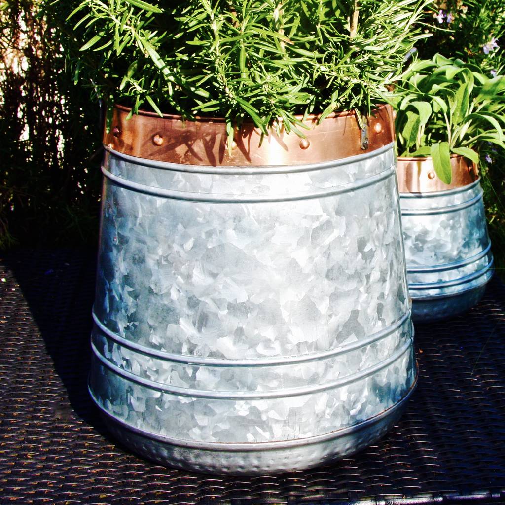 Zinc And Copper Patio Planter