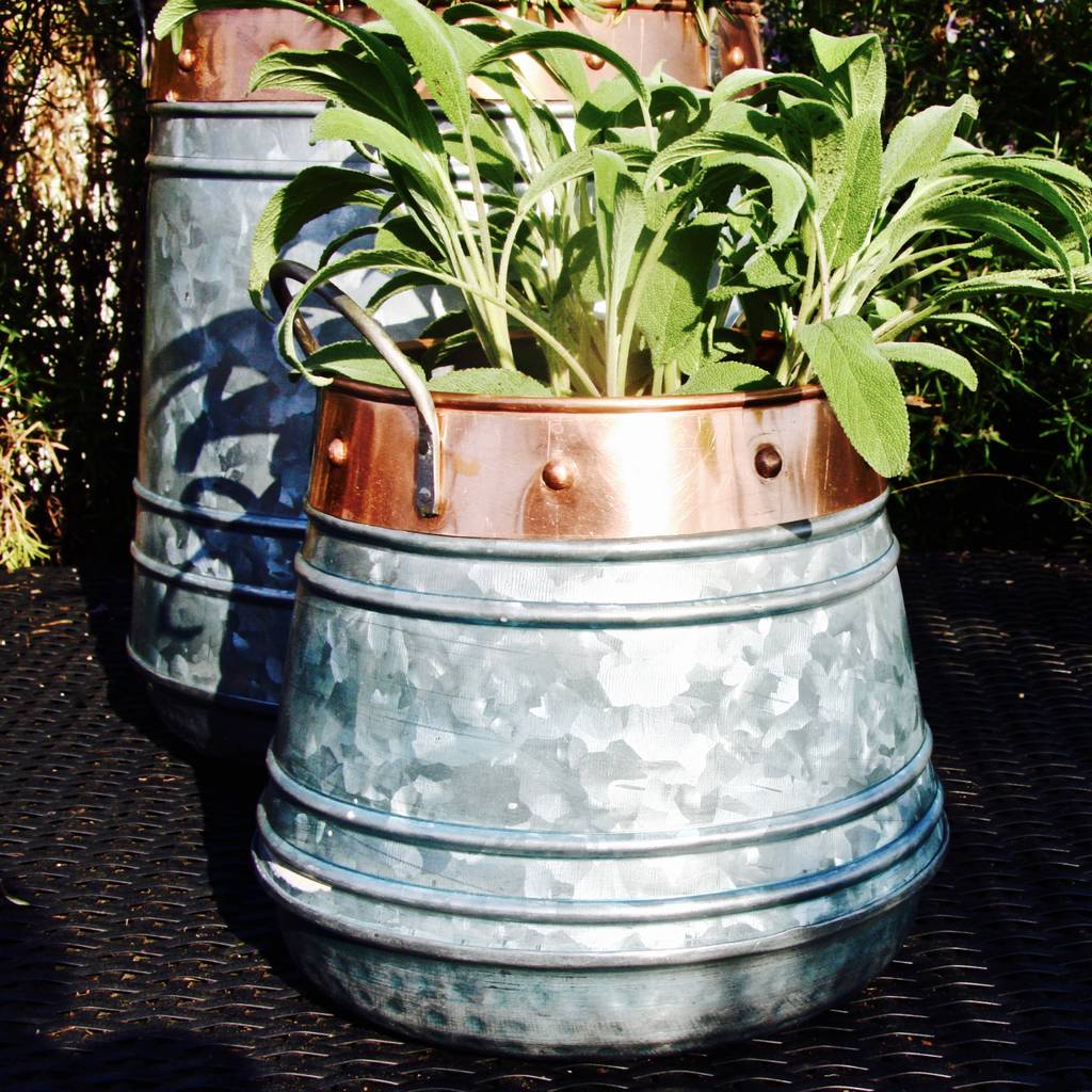Zinc And Copper Patio Planter