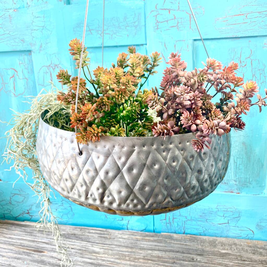 Zinc Hanging Diamond Planter