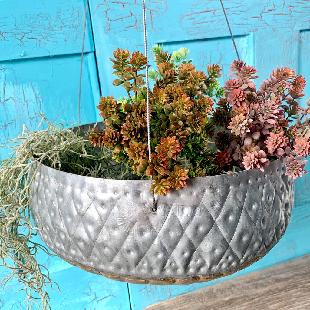 Zinc Hanging Diamond Planter