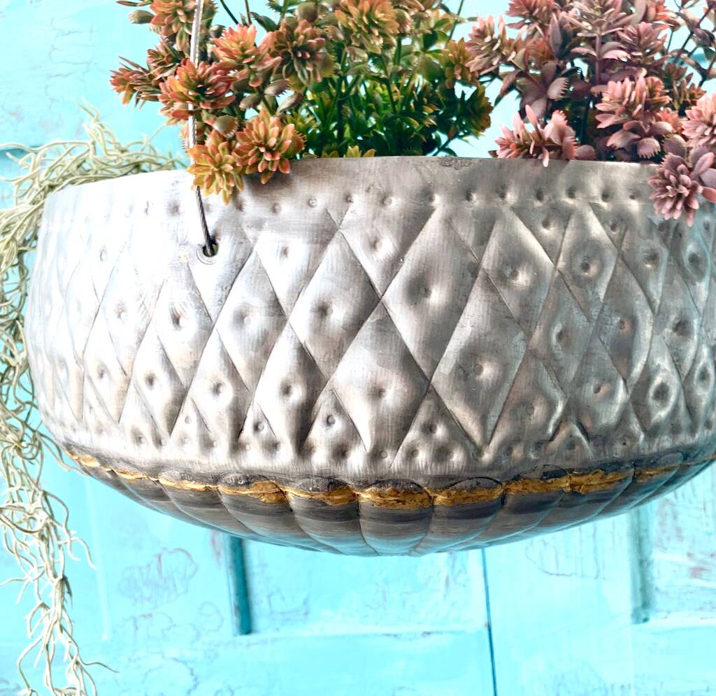 Zinc Hanging Diamond Planter