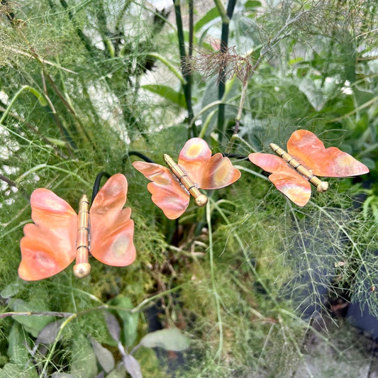 Set of 3 copper butterflies