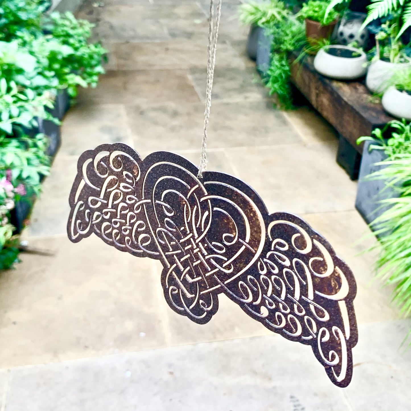 Rusted Winged Heart Decoration