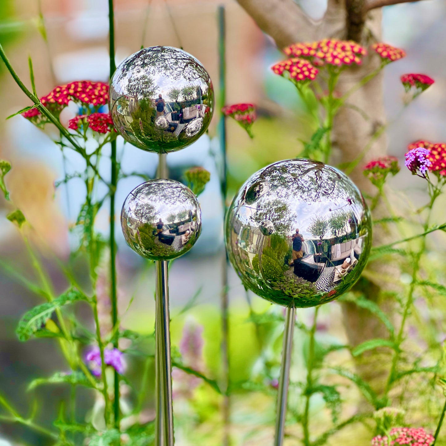 Set 3 Steel Ball Sculptures