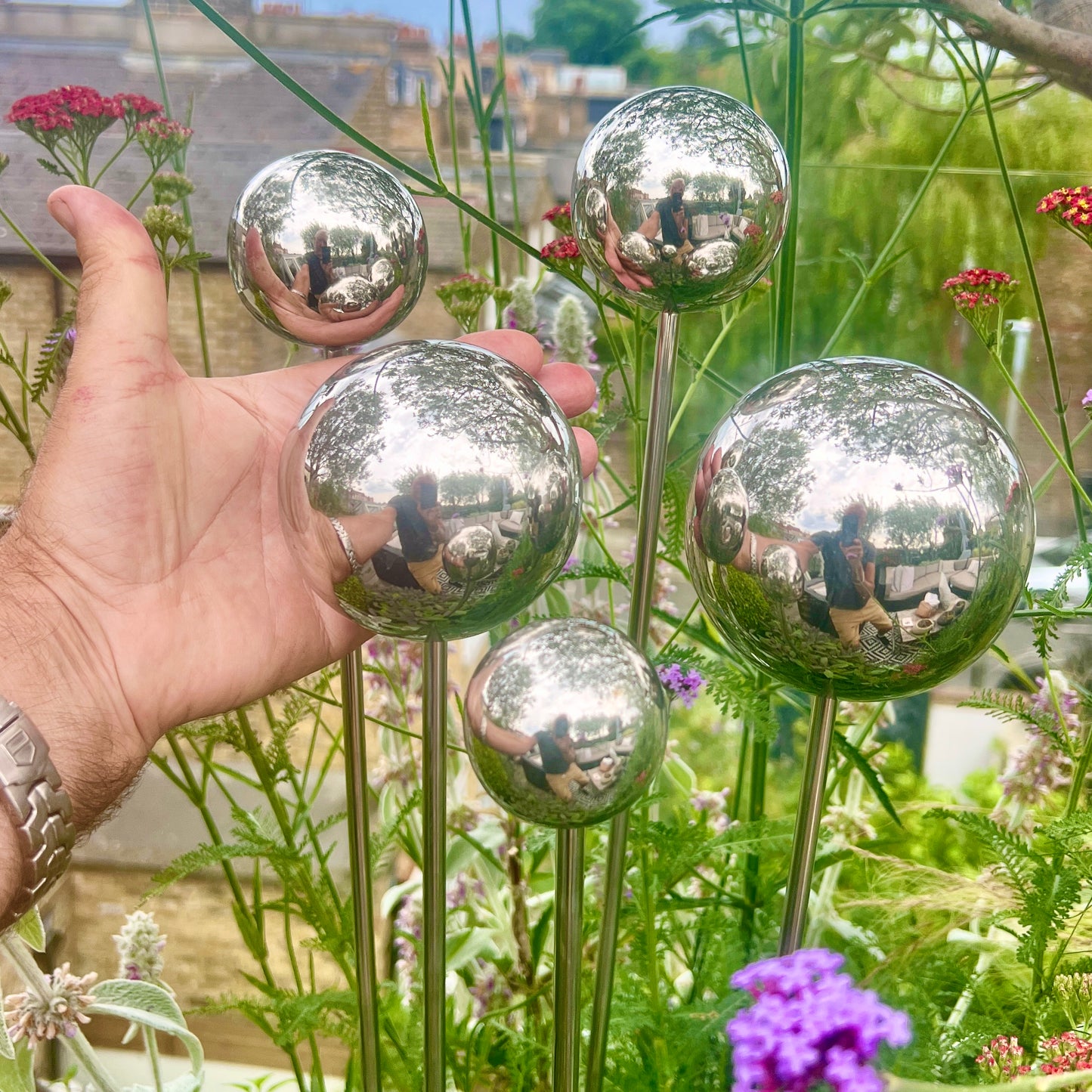 Set 3 Steel Ball Sculptures