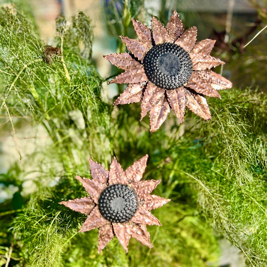 Set of 2 Copper Sunflowers