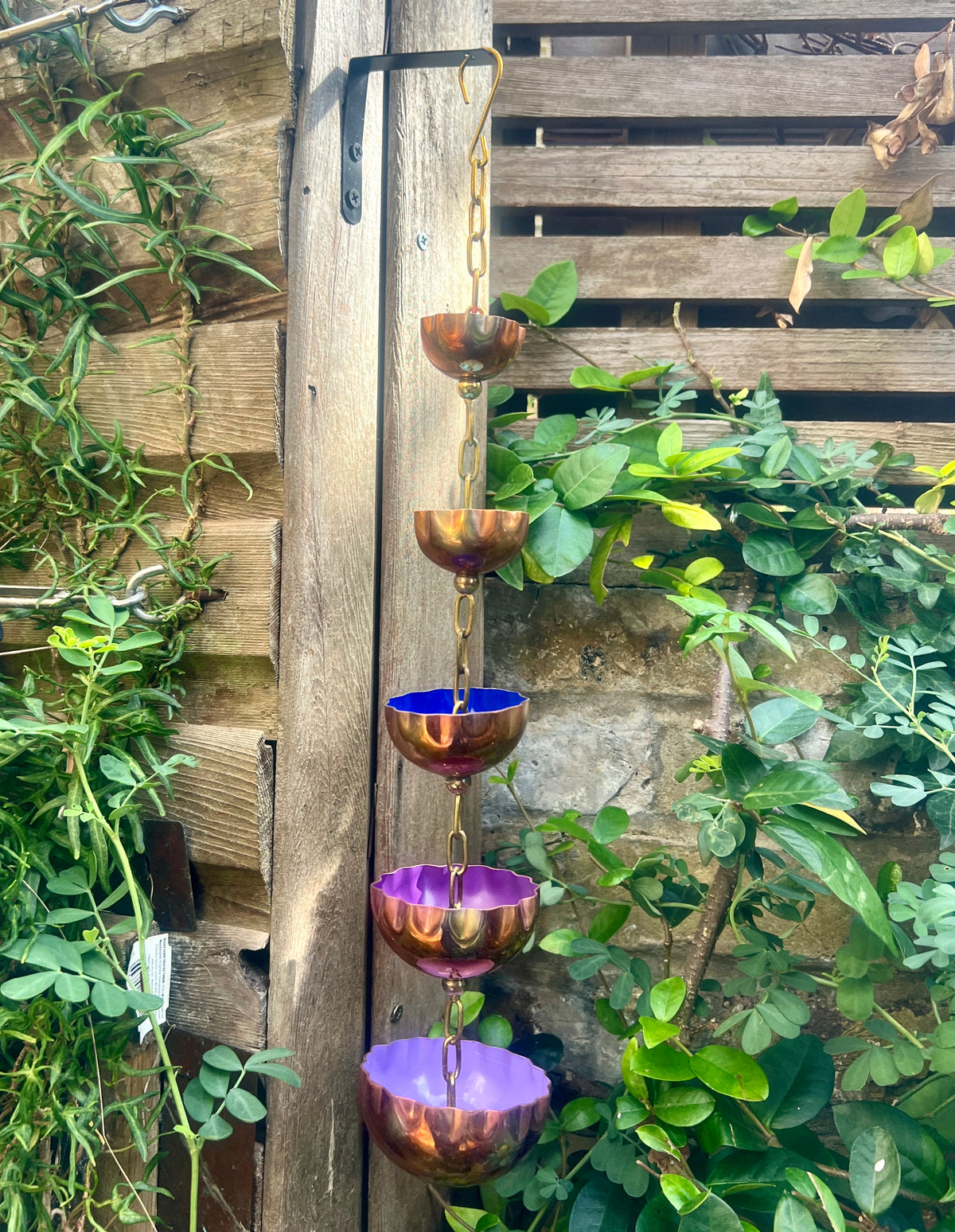 Copper Hanging Raincatchers Cool Colours