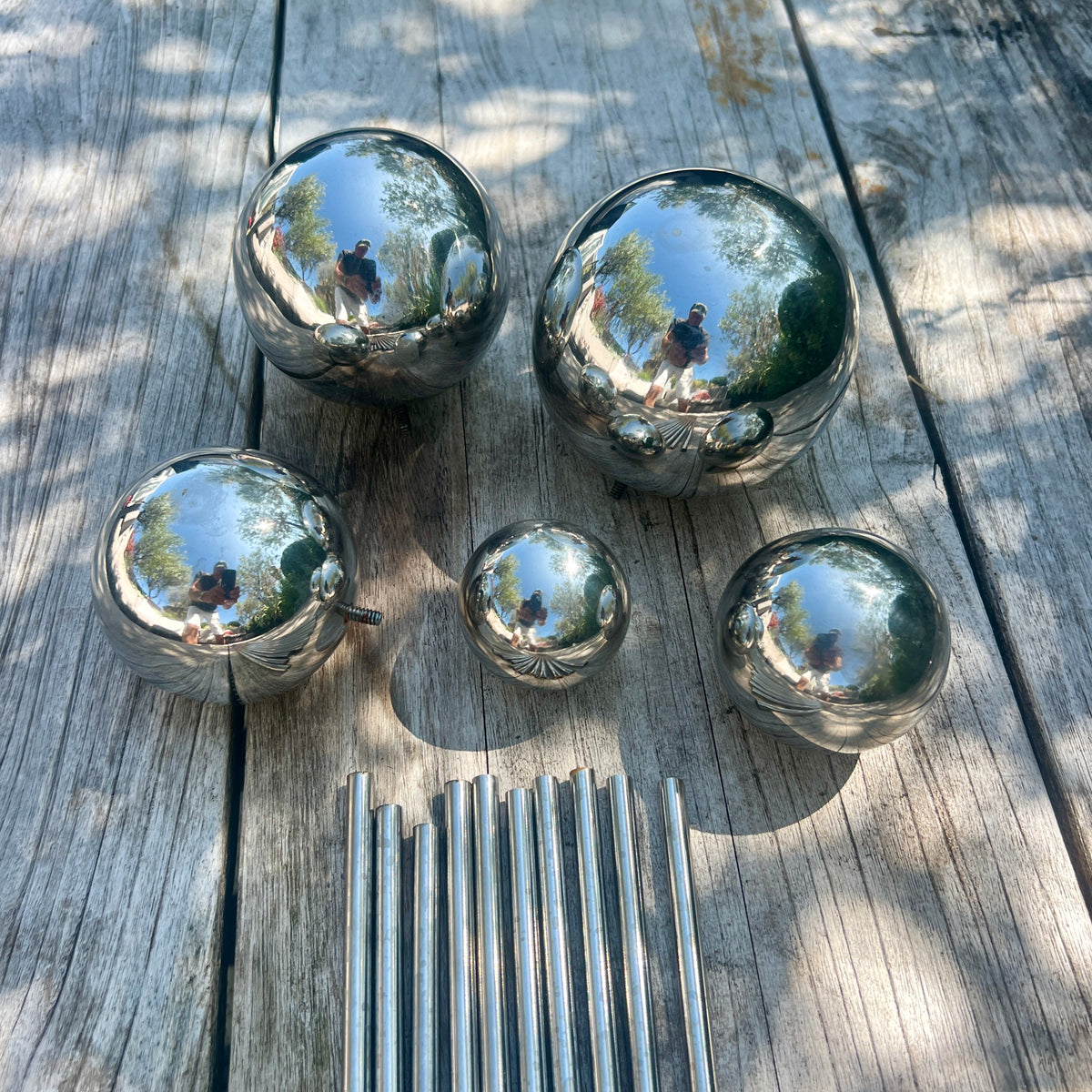 Set 3 Steel Ball Sculptures