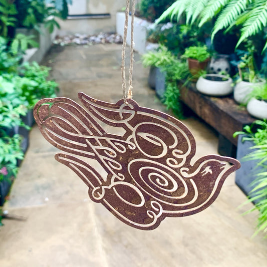 Rusted Bird Hanging Decoration