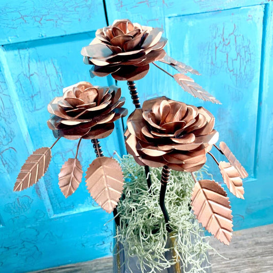 Set/3 Copper Roses