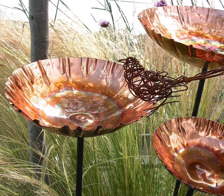 Copper Chalice Garden Stakes