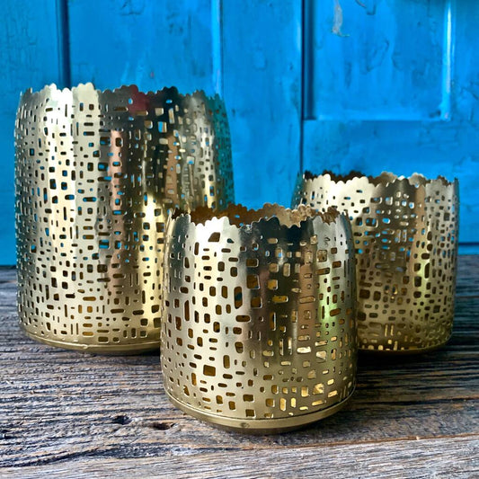 Set Of Three Tangier Candle Votives