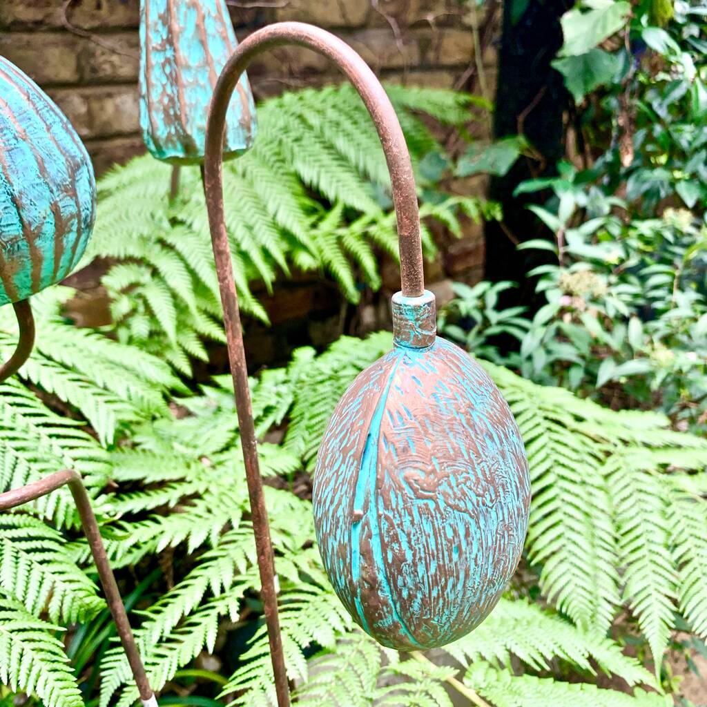 Three Verdigris Seedhead Garden Stakes PRE ORDER