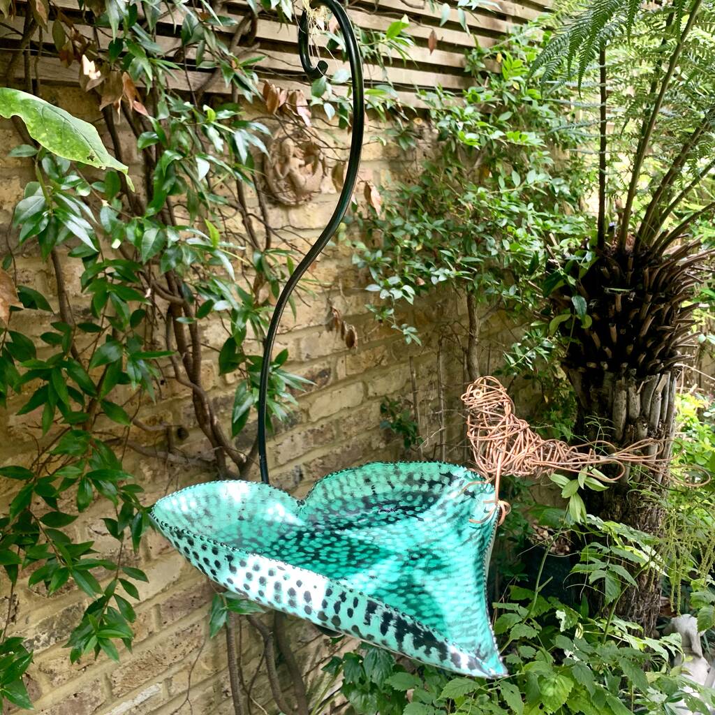 Verdigris Hanging Birdbath