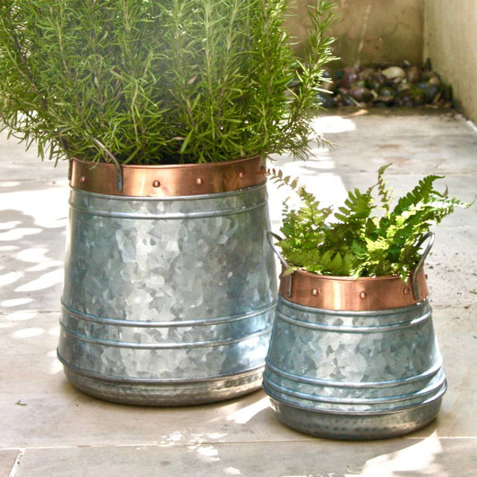 Zinc And Copper Patio Planter